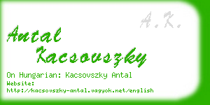 antal kacsovszky business card